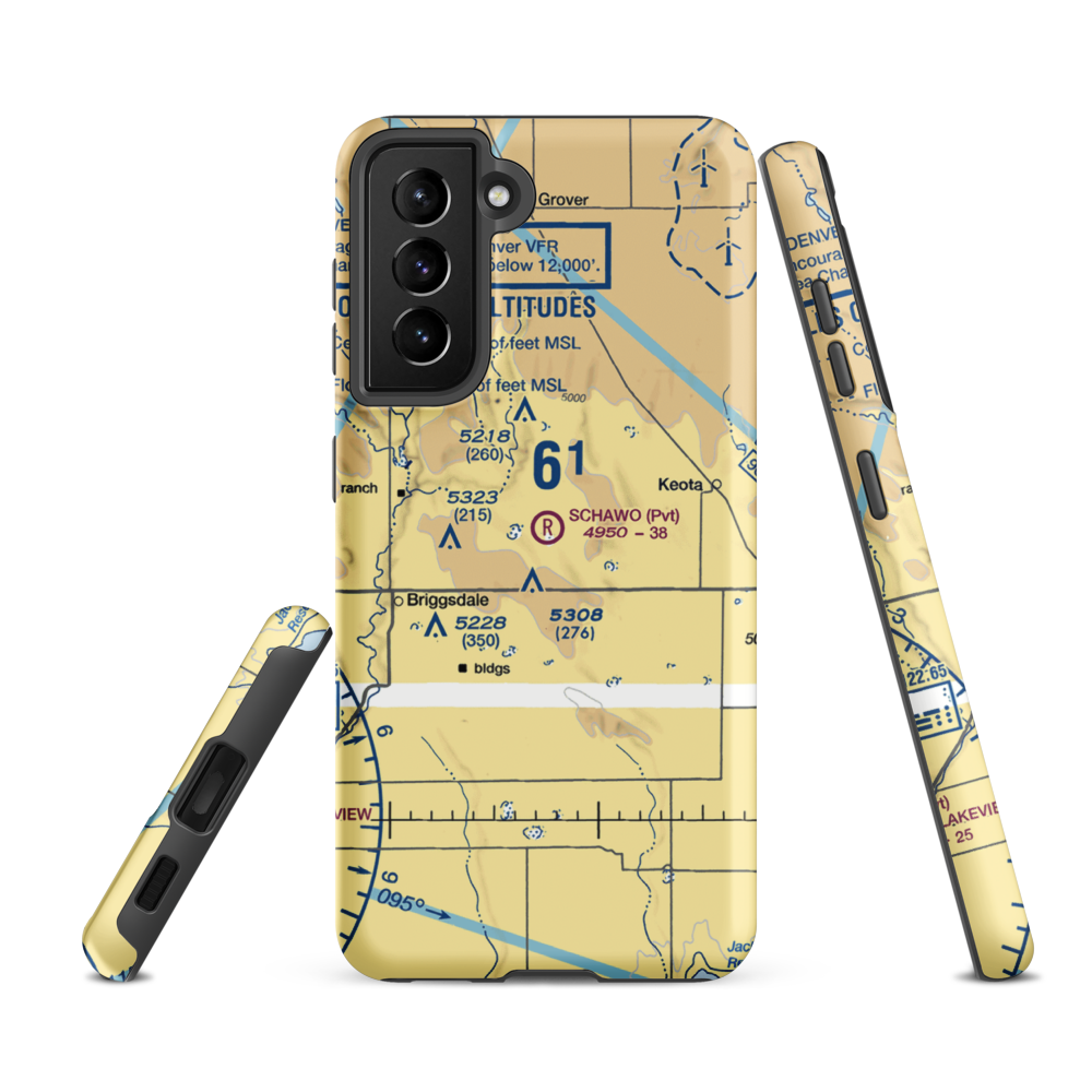 William Leon Schawo Airport (8CO2) VFR Sectional Samsung Phone Case Samsung Galaxy S21 FE model shown