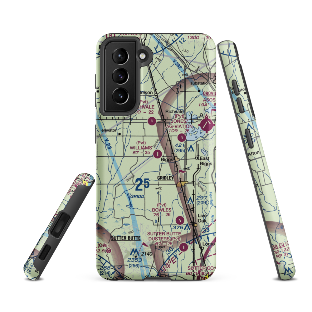 Williams Ag Airport (00CL) VFR Sectional Samsung Phone Case Samsung Galaxy S21 FE model shown