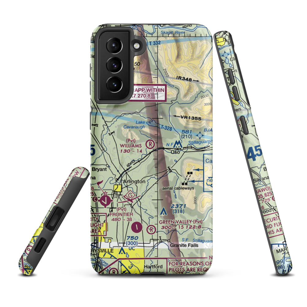 Williams Airpatch Airport (89WA) VFR Sectional Samsung Phone Case Samsung Galaxy S21 FE model shown