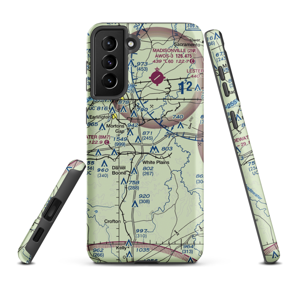 Williams Farm Airport (24KY) VFR Sectional Samsung Phone Case Samsung Galaxy S21 Plus model shown