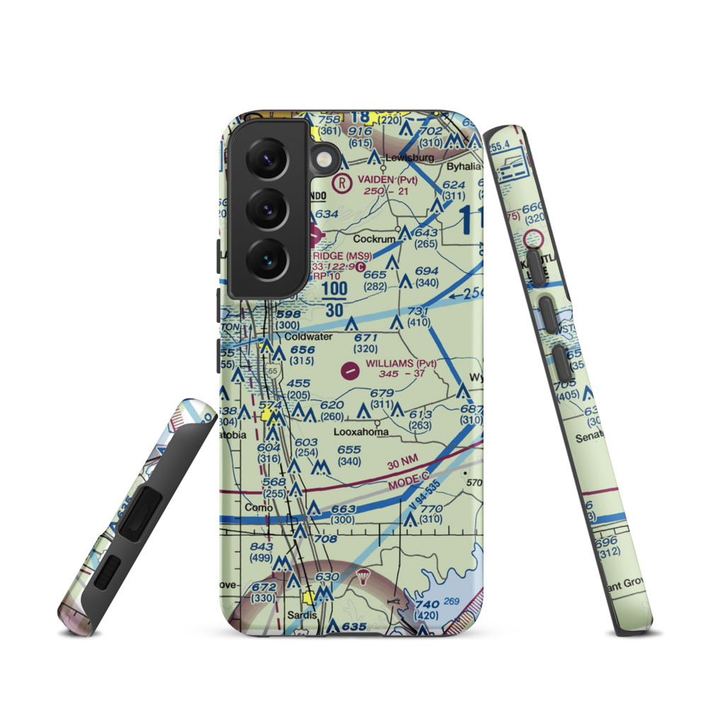 Williams Field (08MS) VFR Sectional Samsung Phone Case Samsung Galaxy S22 model shown