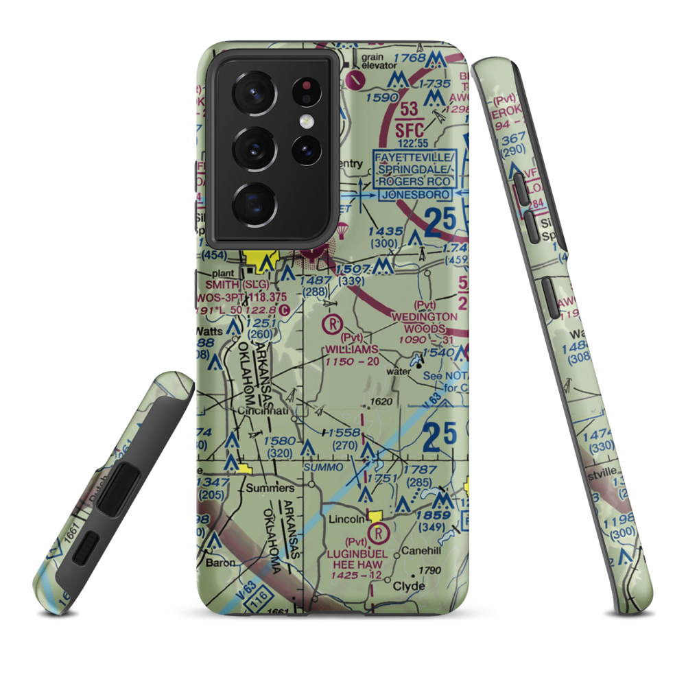 Williams Field (38AR) VFR Sectional Samsung Phone Case Samsung Galaxy S21 Plus model shown