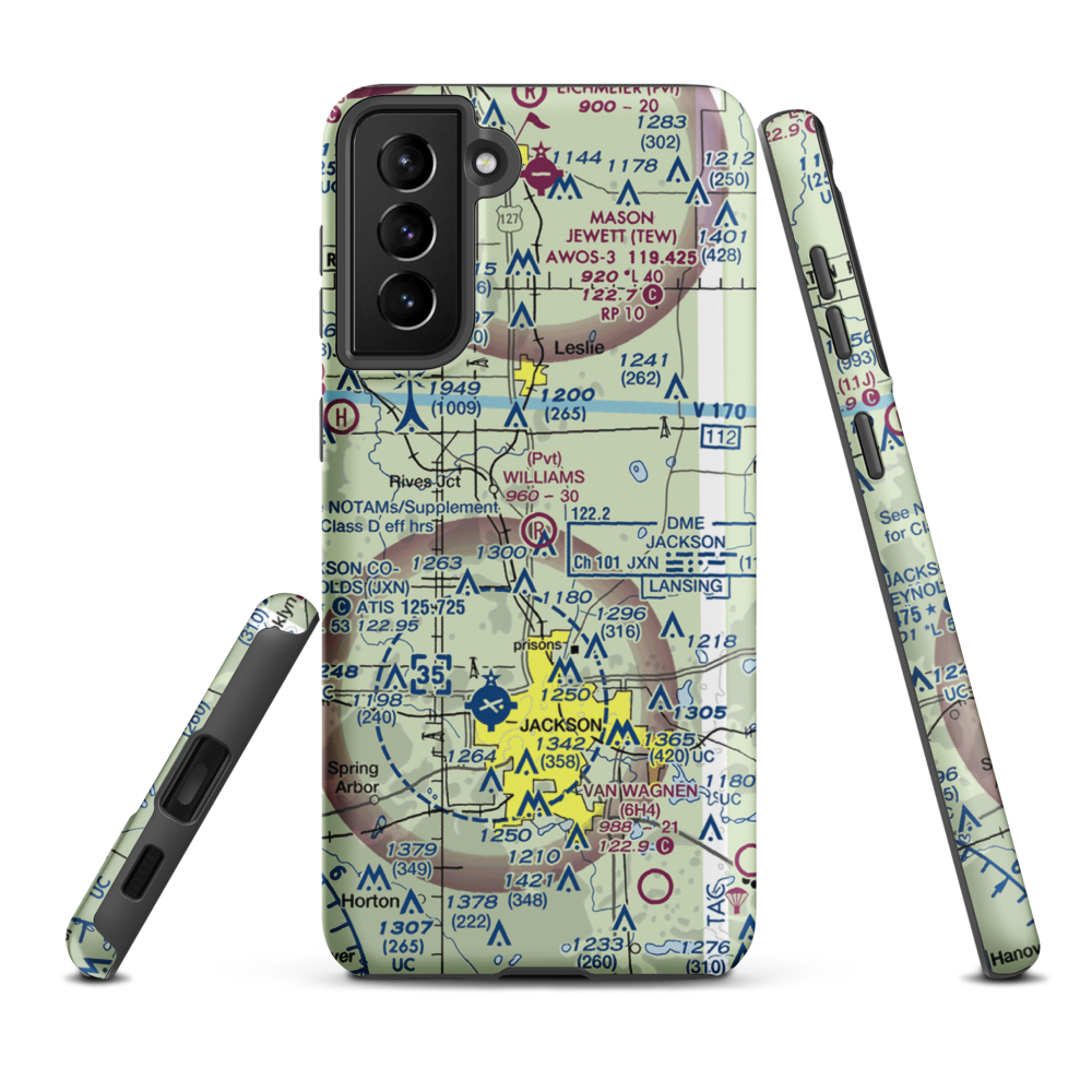 Williams Field (5MI7) VFR Sectional Samsung Phone Case Samsung Galaxy S21 FE model shown