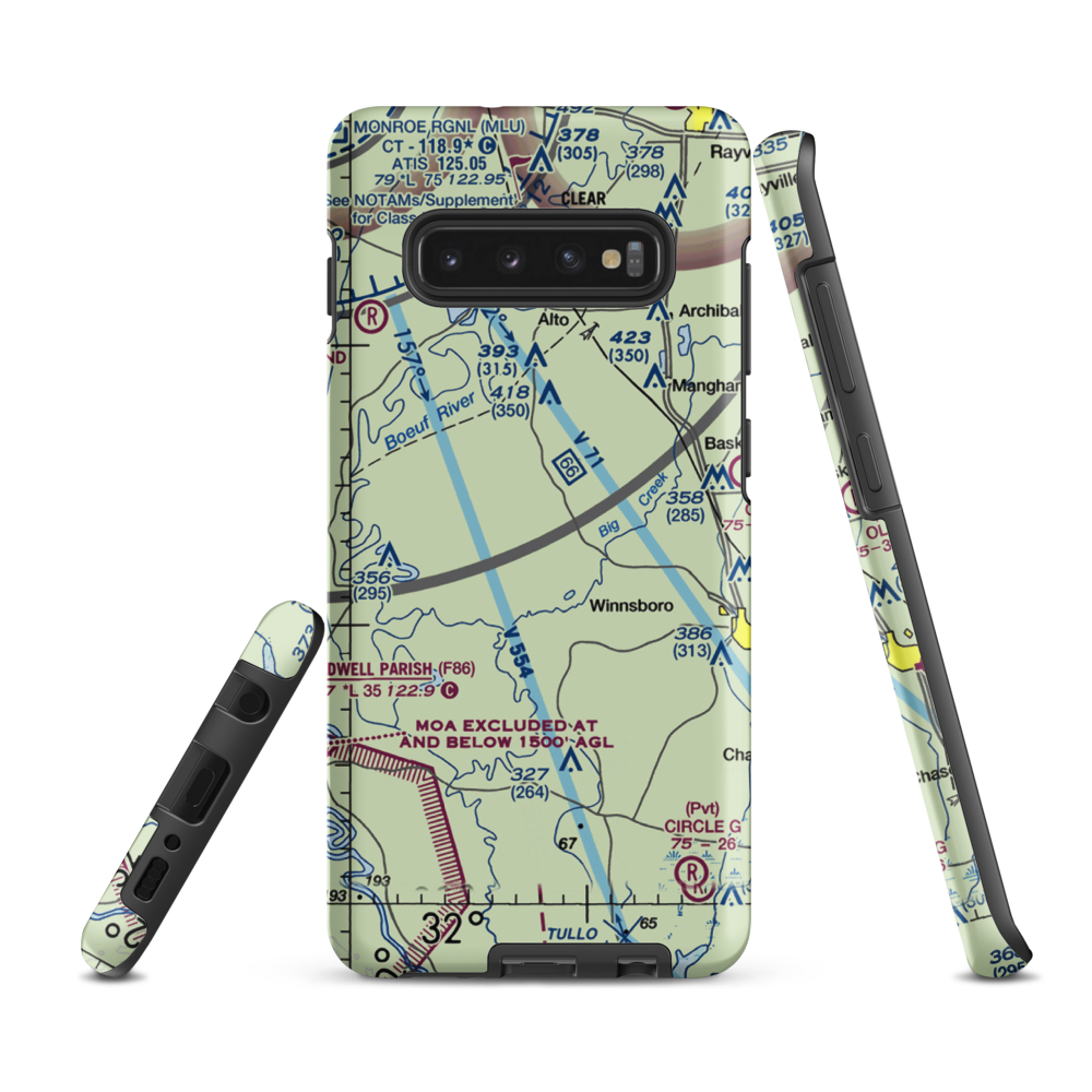 Williams Flying Service Airport (6LA6) VFR Sectional Samsung Phone Case Samsung Galaxy S10 Plus model shown