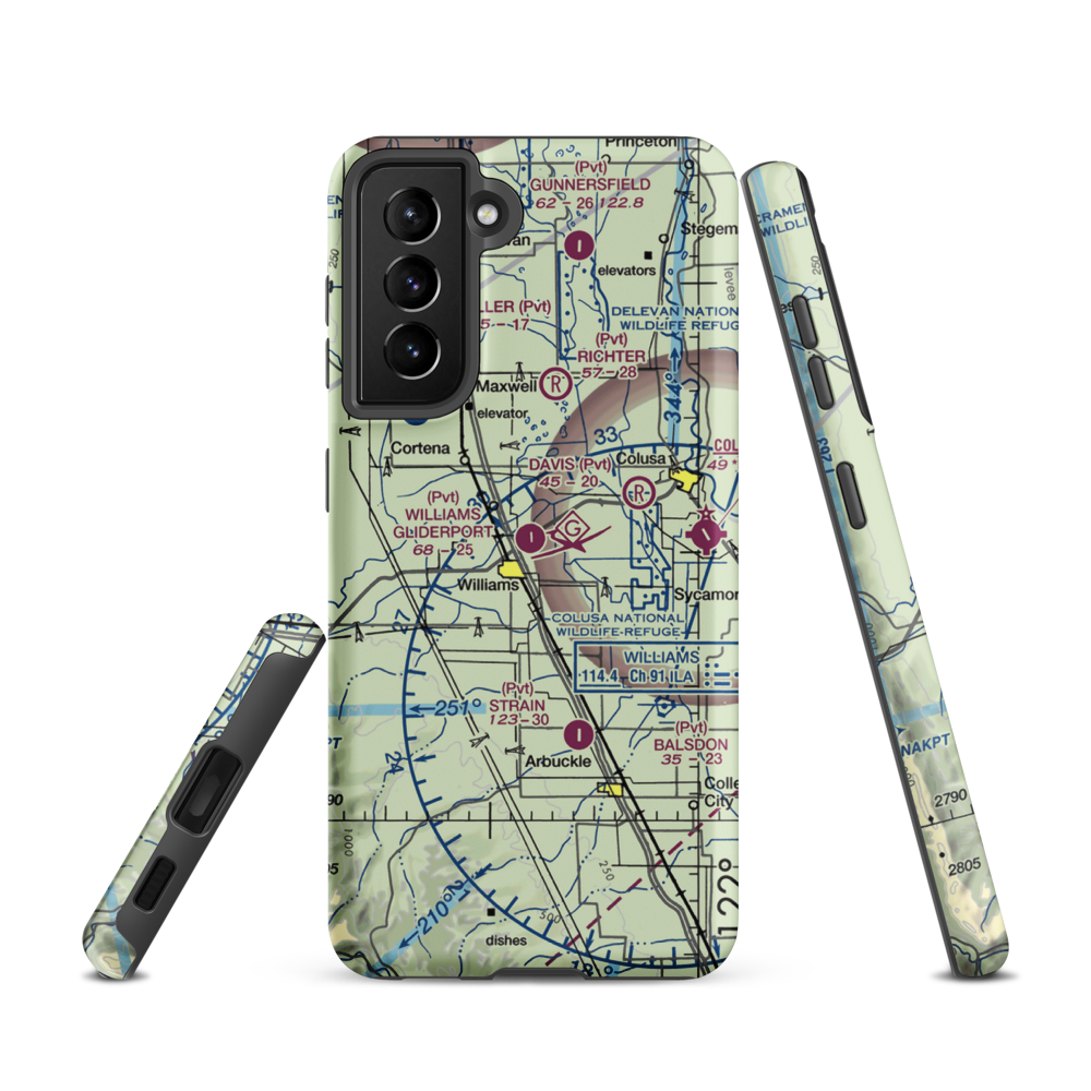 Williams Gliderport (CN12) VFR Sectional Samsung Phone Case Samsung Galaxy S21 model shown