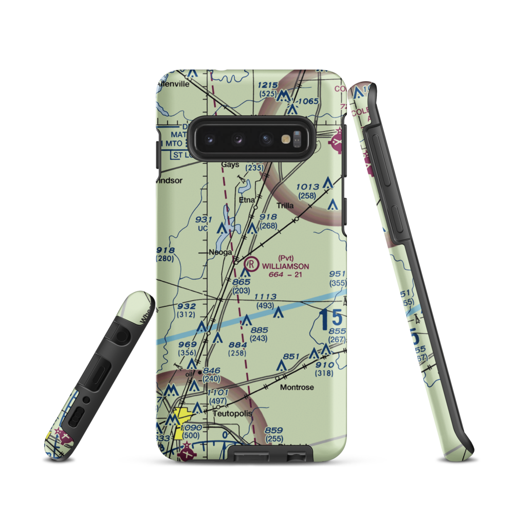 Williamson Airport (6LL0) VFR Sectional Samsung Phone Case Samsung Galaxy S10 model shown