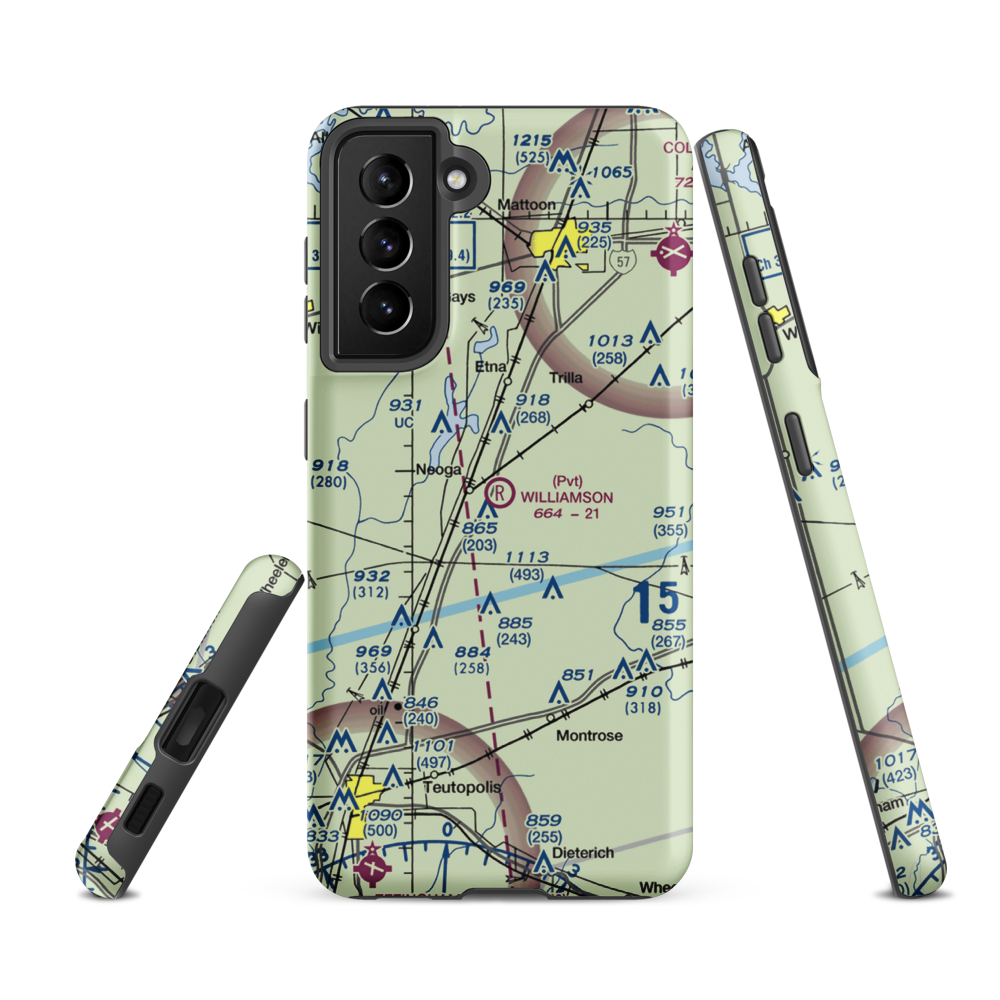 Williamson Airport (6LL0) VFR Sectional Samsung Phone Case Samsung Galaxy S21 FE model shown