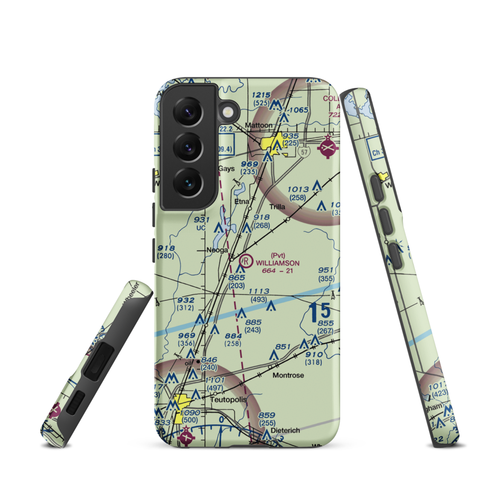 Williamson Airport (6LL0) VFR Sectional Samsung Phone Case Samsung Galaxy S22 model shown