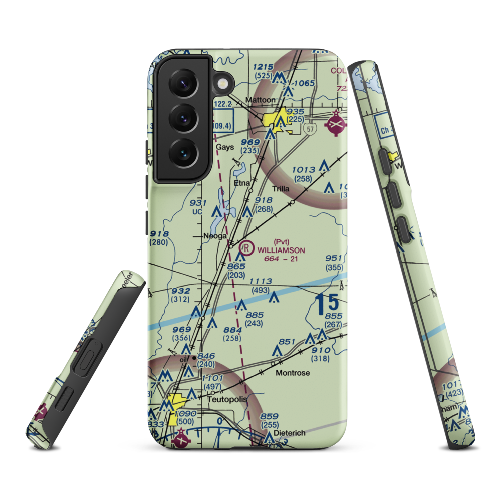 Williamson Airport (6LL0) VFR Sectional Samsung Phone Case Samsung Galaxy S22 Plus model shown