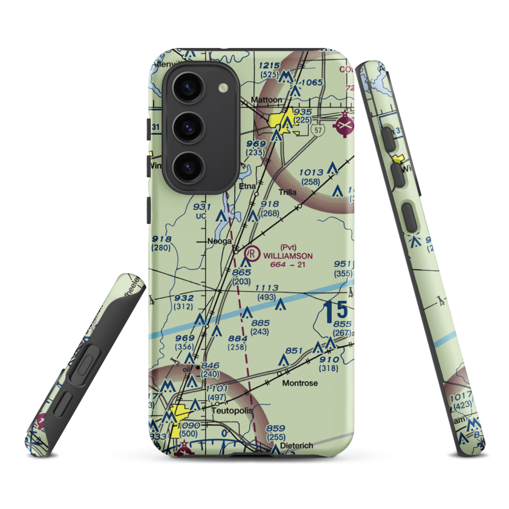 Williamson Airport (6LL0) VFR Sectional Samsung Phone Case Samsung Galaxy S23 Plus model shown