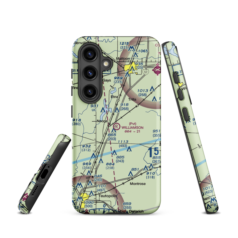 Williamson Airport (6LL0) VFR Sectional Samsung Phone Case Samsung Galaxy S24 model shown