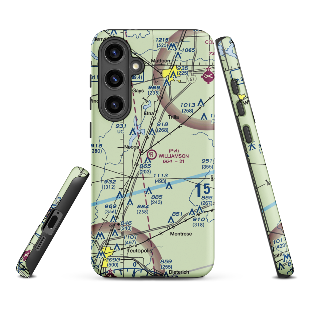 Williamson Airport (6LL0) VFR Sectional Samsung Phone Case Samsung Galaxy S24 Plus model shown