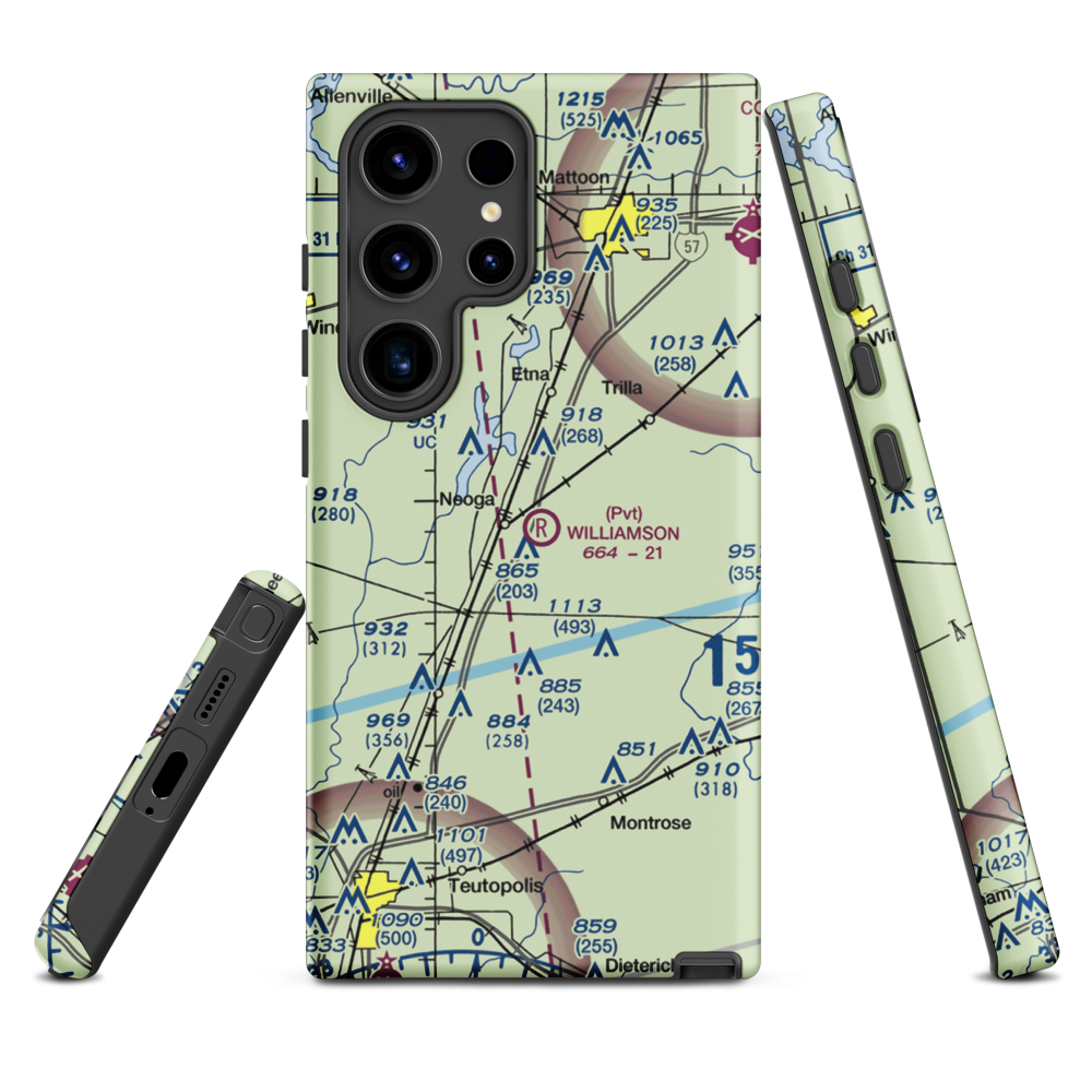 Williamson Airport (6LL0) VFR Sectional Samsung Phone Case Samsung Galaxy S24 Ultra model shown