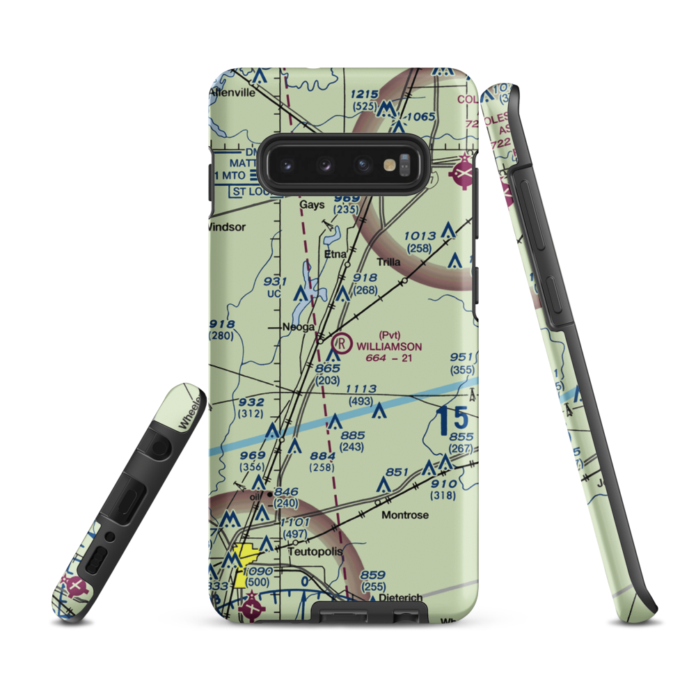 Williamson Airport (6LL0) VFR Sectional Samsung Phone Case Samsung Galaxy S10 Plus model shown