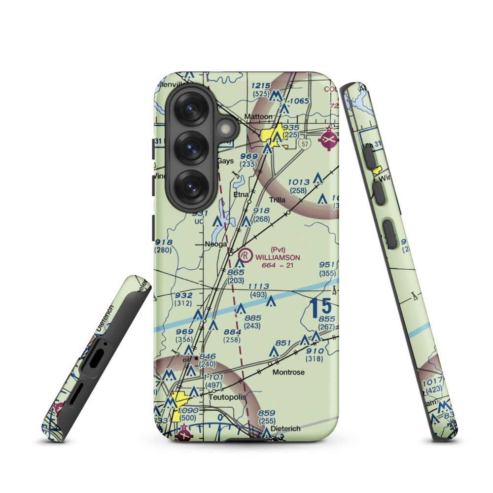 Williamson Airport (6LL0) VFR Sectional Samsung Phone Case Samsung Galaxy S25 model shown