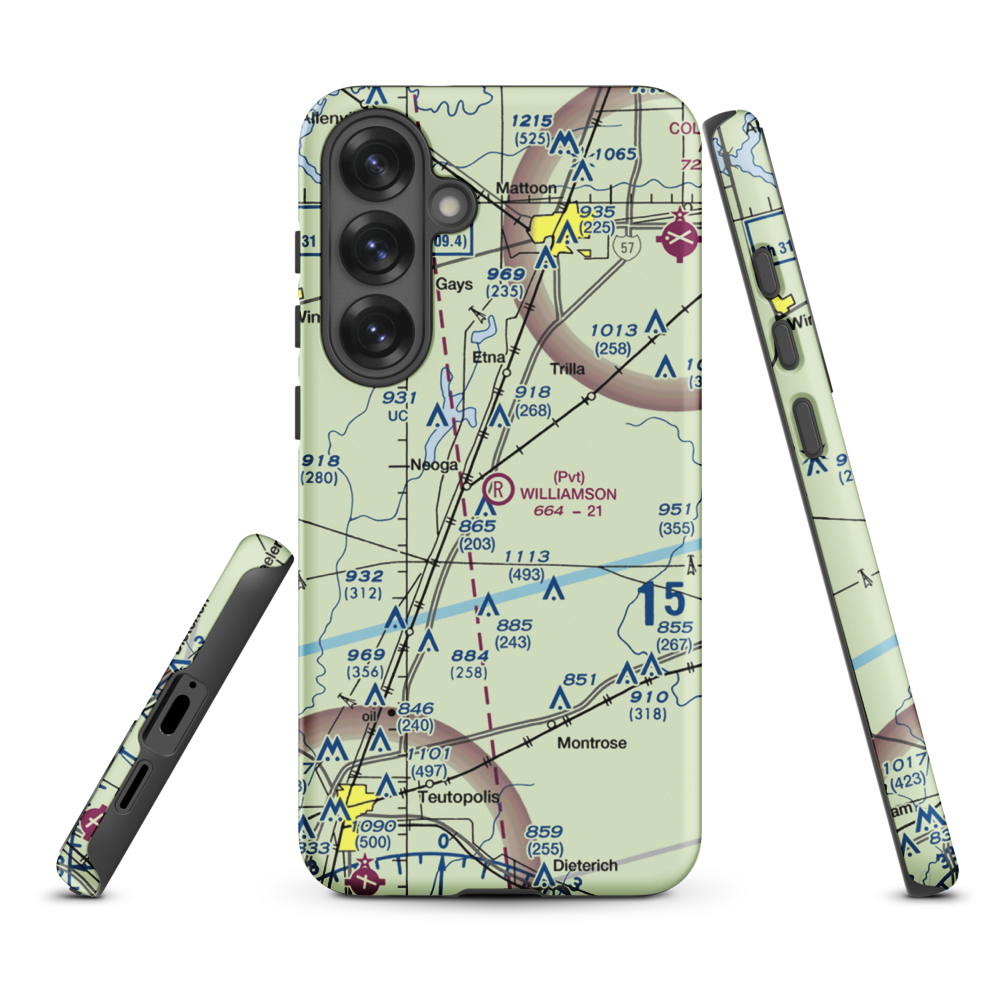 Williamson Airport (6LL0) VFR Sectional Samsung Phone Case Samsung Galaxy S25 Plus model shown