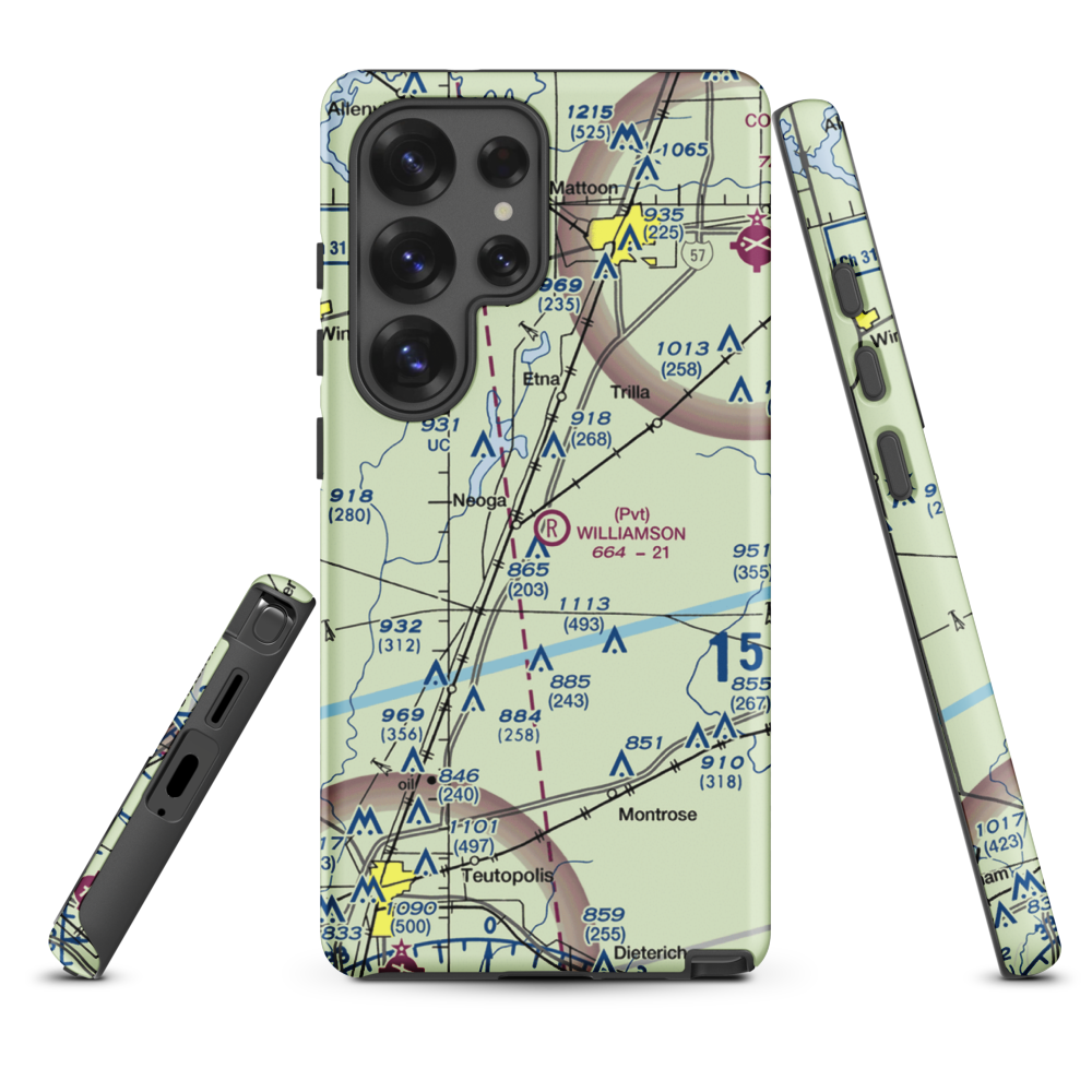 Williamson Airport (6LL0) VFR Sectional Samsung Phone Case Samsung Galaxy S25 Ultra model shown
