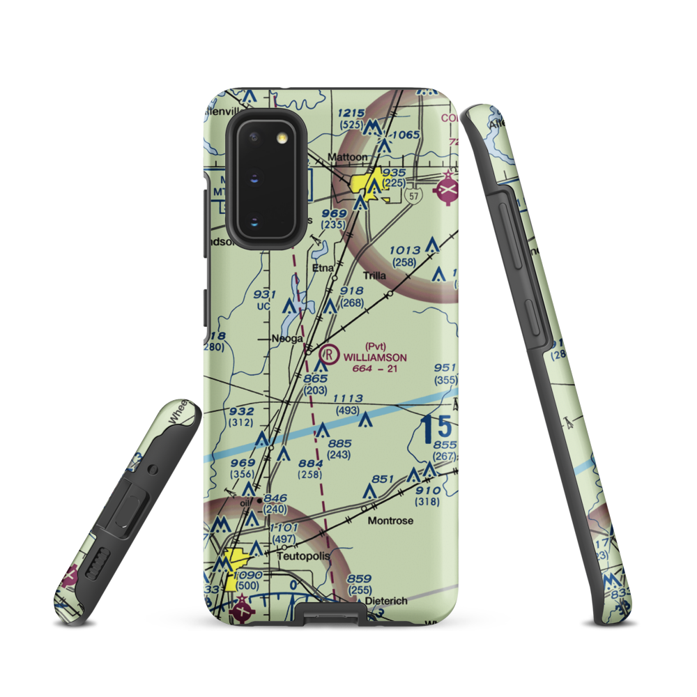 Williamson Airport (6LL0) VFR Sectional Samsung Phone Case Samsung Galaxy S20 model shown