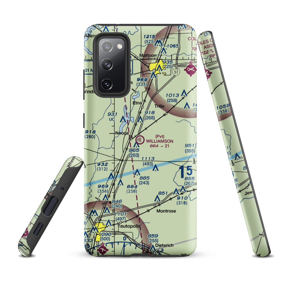 Williamson Airport (6LL0) VFR Sectional Samsung Phone Case Samsung Galaxy S20 FE model shown