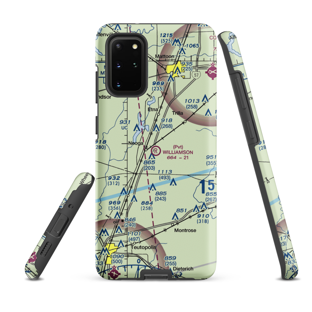 Williamson Airport (6LL0) VFR Sectional Samsung Phone Case Samsung Galaxy S20 Plus model shown