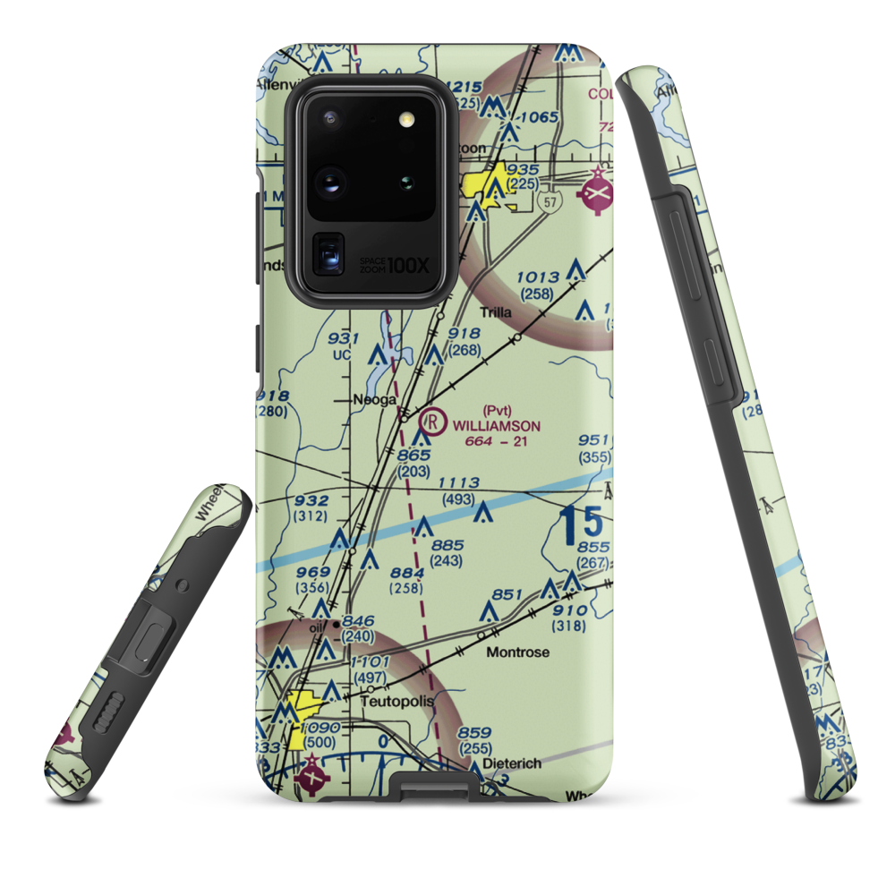 Williamson Airport (6LL0) VFR Sectional Samsung Phone Case Samsung Galaxy S20 Ultra model shown