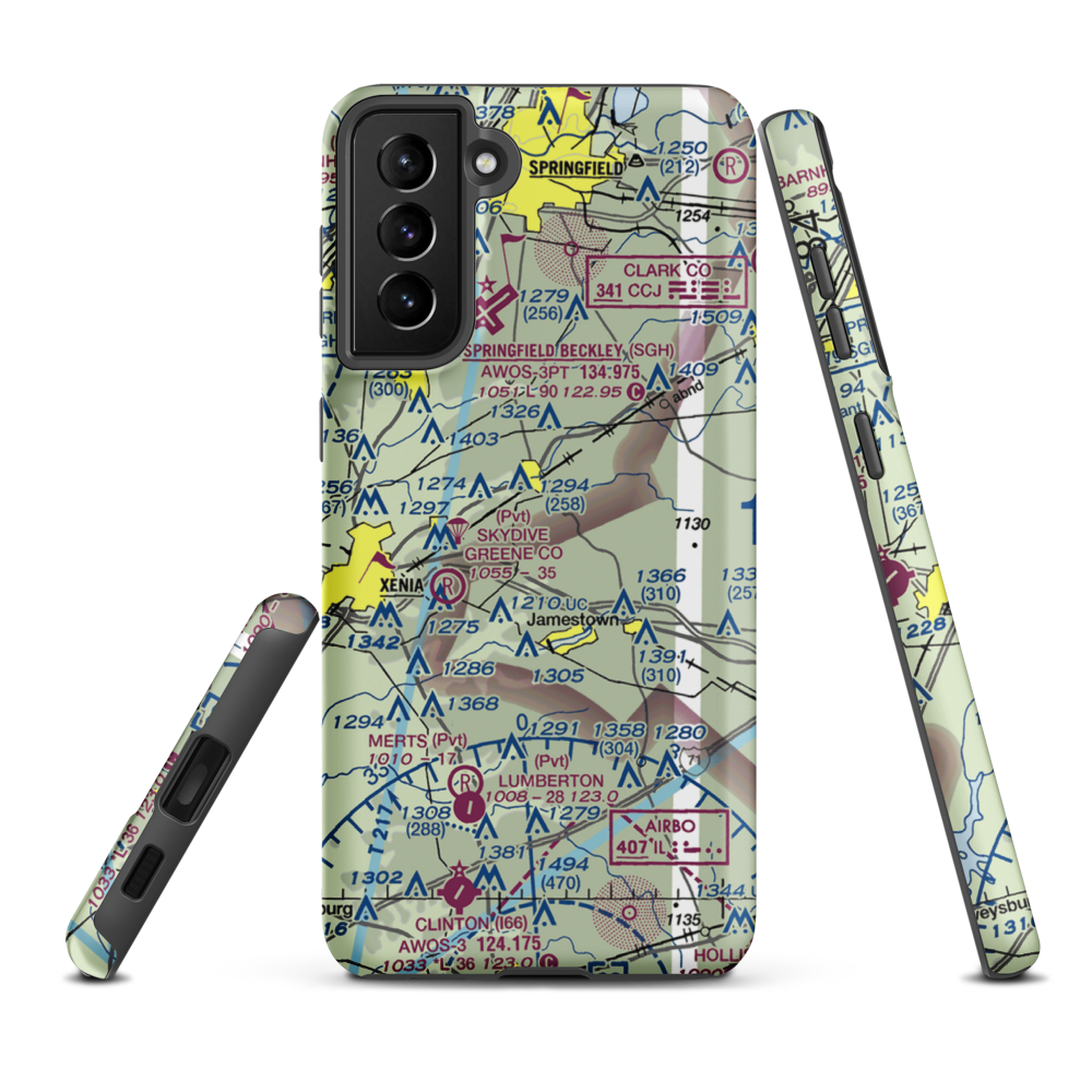 Williamson Airport (OI73) VFR Sectional Samsung Phone Case Samsung Galaxy S21 Plus model shown