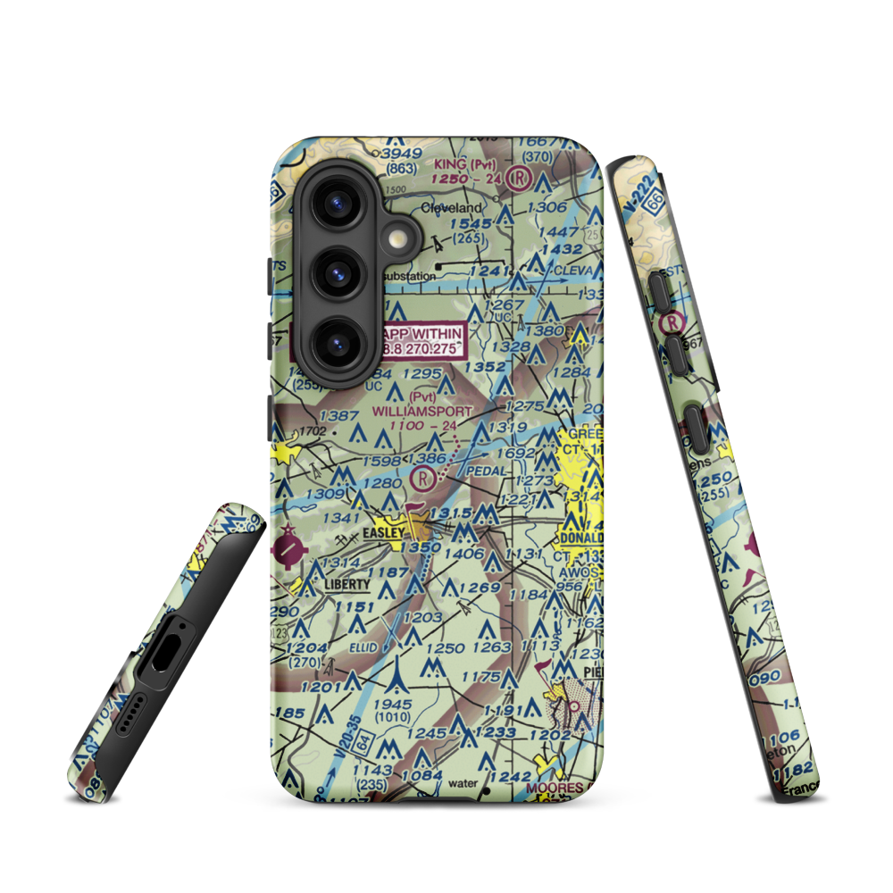 Williamsport Airpark (SC86) VFR Sectional Samsung Phone Case Samsung Galaxy S24 model shown