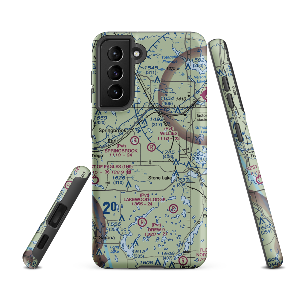 Willie's Airport (23WN) VFR Sectional Samsung Phone Case Samsung Galaxy S21 FE model shown
