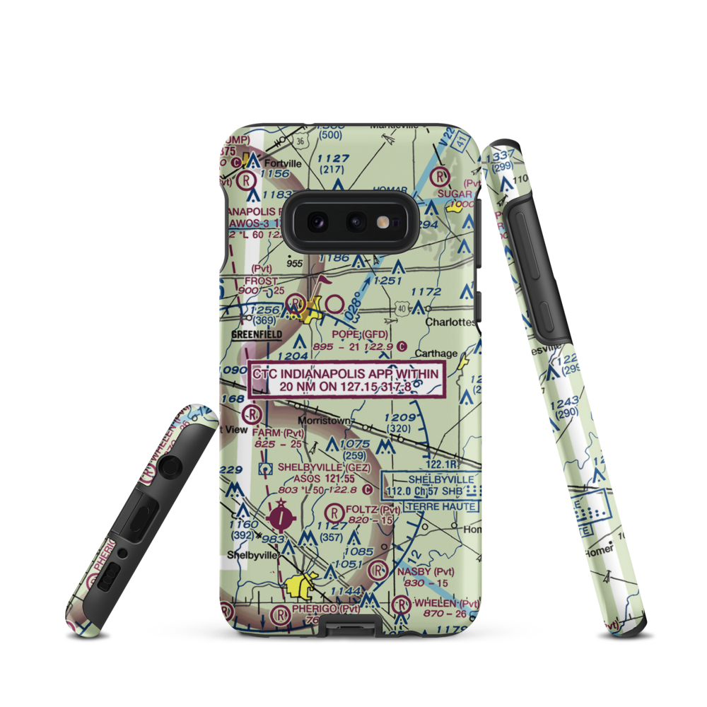 Willis Airport (4II8) VFR Sectional Samsung Phone Case Samsung Galaxy S10e model shown