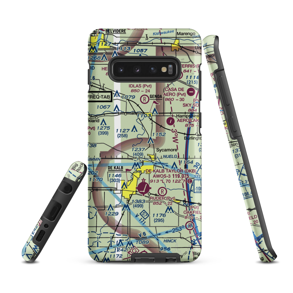 Willis Airport (IS47) VFR Sectional Samsung Phone Case Samsung Galaxy S10e model shown