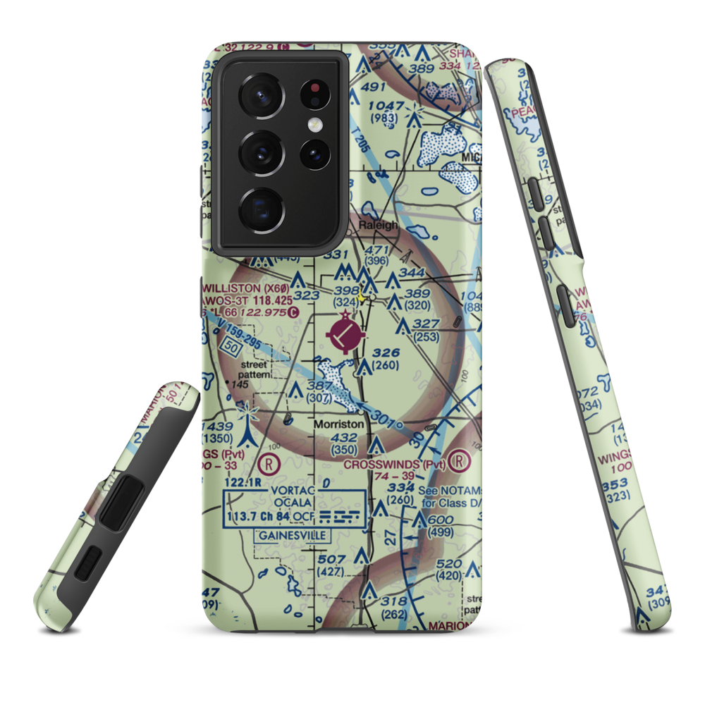 Williston Municipal Airport (X60) VFR Sectional Samsung Phone Case Samsung Galaxy S21 Plus model shown