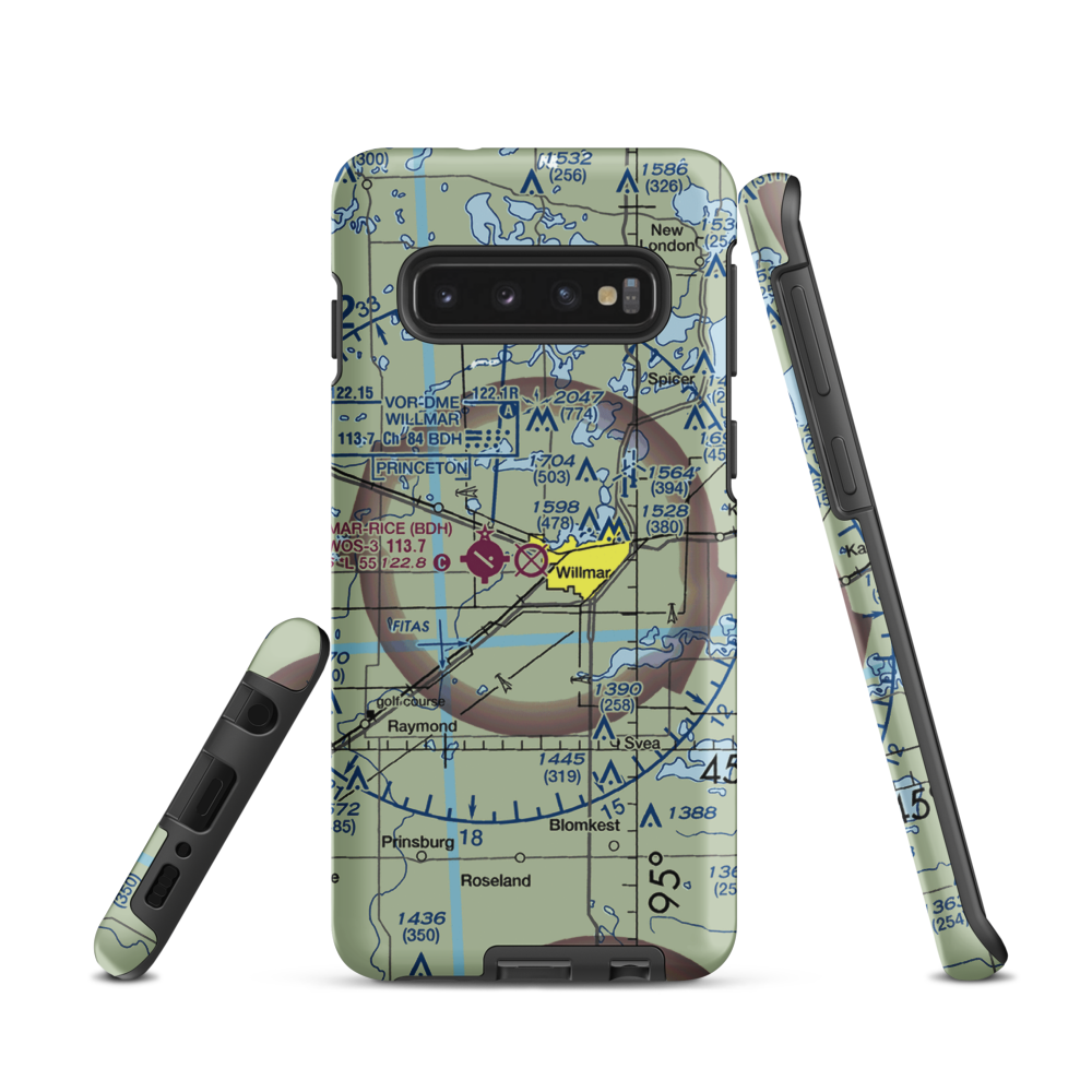 Willmar Municipal John L Rice Field (ILL) VFR Sectional Samsung Phone Case Samsung Galaxy S10 model shown