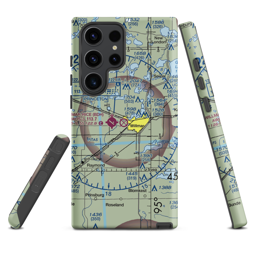 Willmar Municipal John L Rice Field (ILL) VFR Sectional Samsung Phone Case Samsung Galaxy S23 Ultra model shown