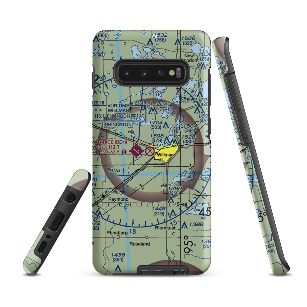 Willmar Municipal John L Rice Field (ILL) VFR Sectional Samsung Phone Case Samsung Galaxy S10 Plus model shown