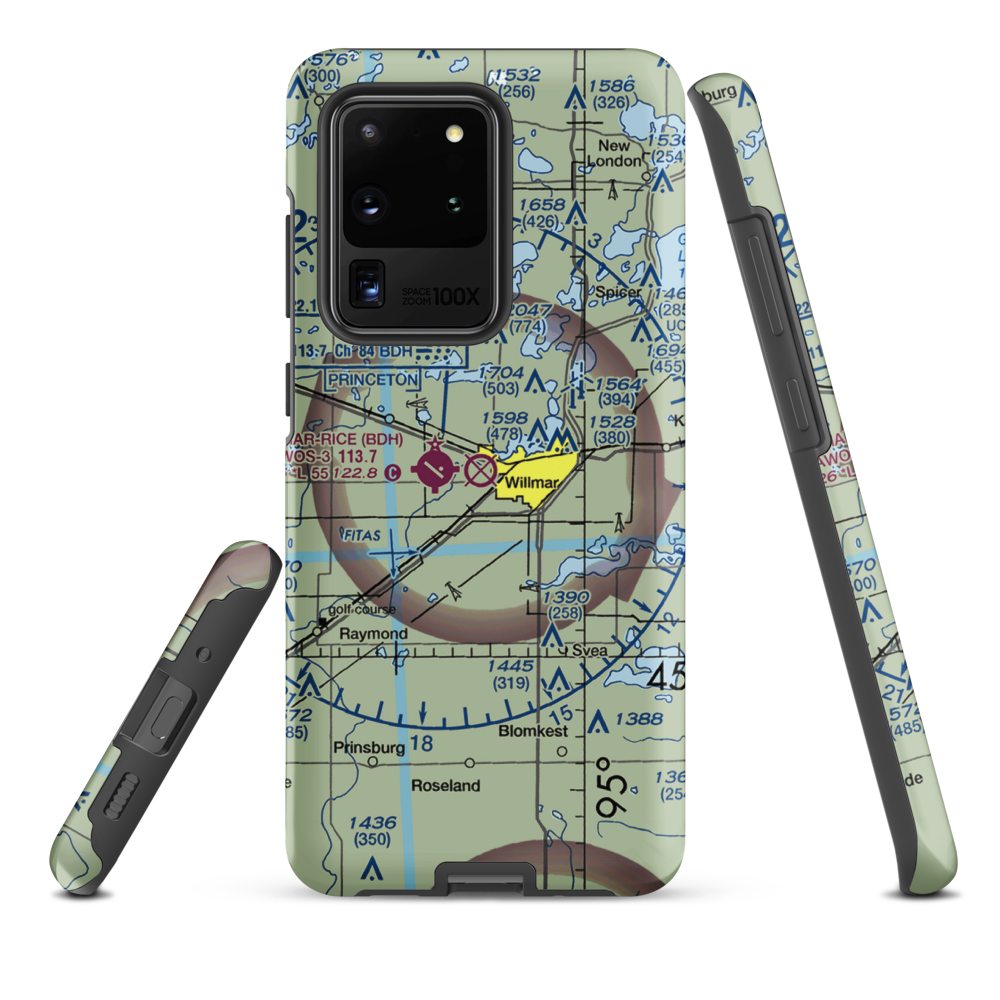 Willmar Municipal John L Rice Field (ILL) VFR Sectional Samsung Phone Case Samsung Galaxy S20 Ultra model shown