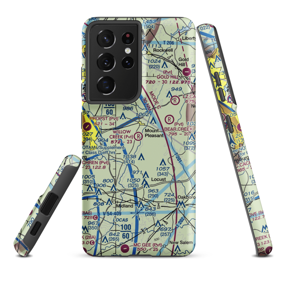 Willow Creek Airport (9NC7) VFR Sectional Samsung Phone Case Samsung Galaxy S21 Plus model shown