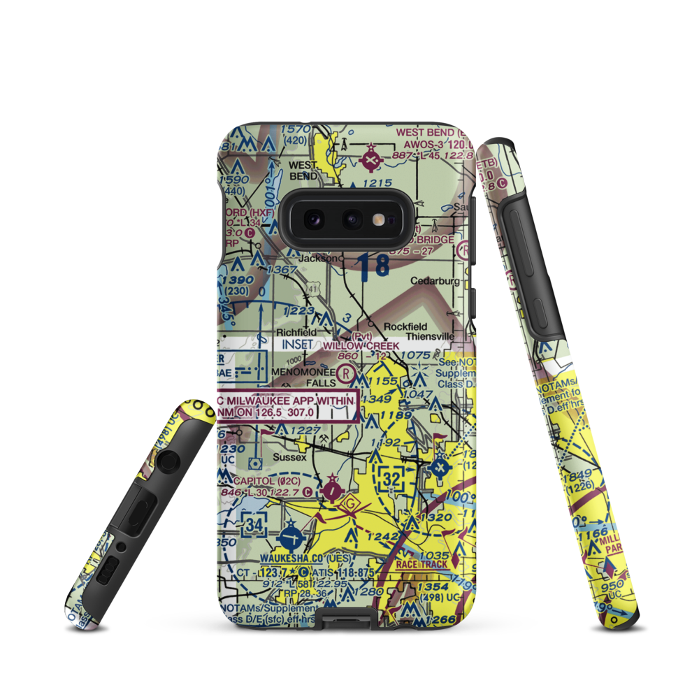 Willow Creek Airport (WI77) VFR Sectional Samsung Phone Case Samsung Galaxy S10e model shown