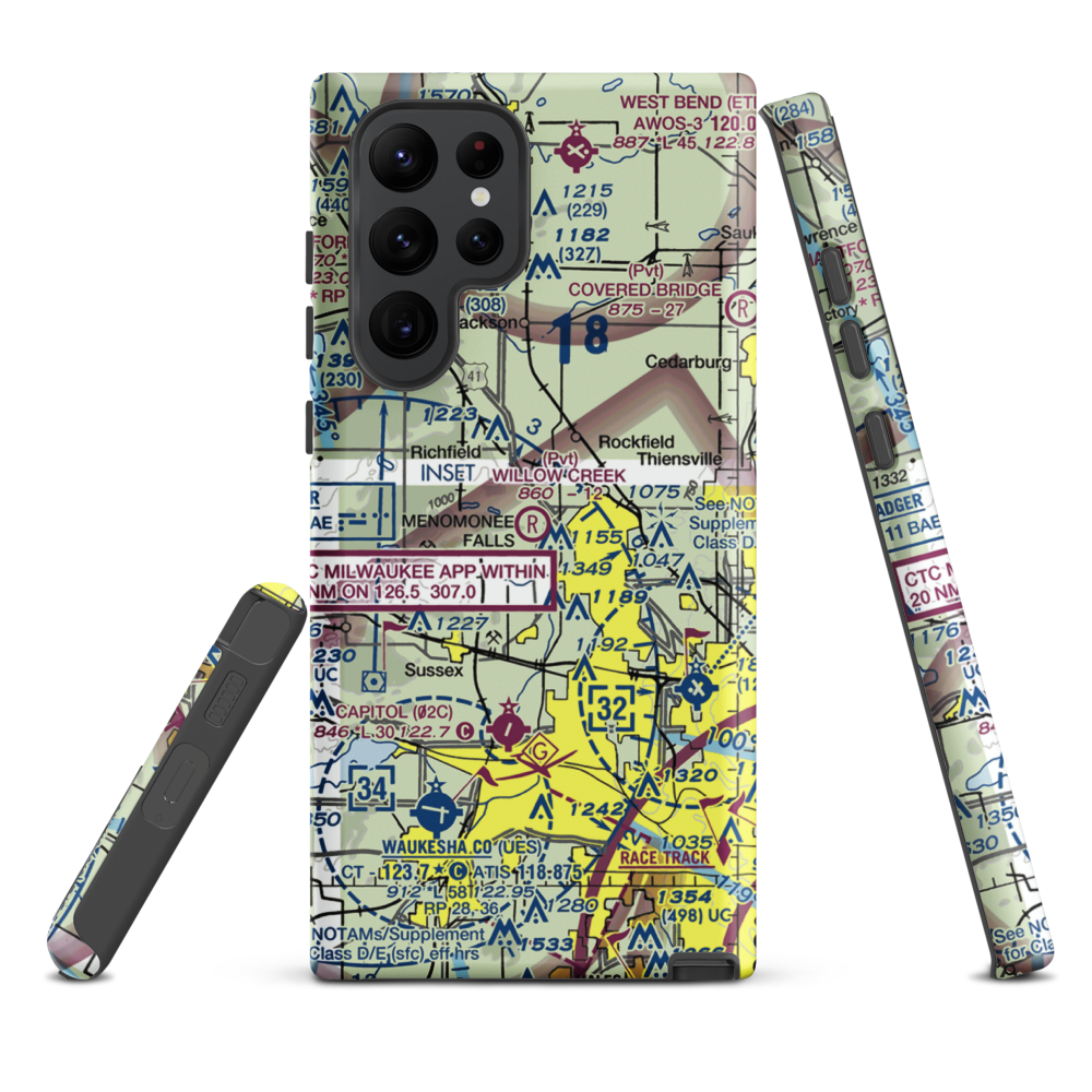 Willow Creek Airport (WI77) VFR Sectional Samsung Phone Case Samsung Galaxy S22 Ultra model shown