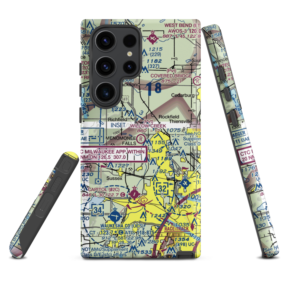 Willow Creek Airport (WI77) VFR Sectional Samsung Phone Case Samsung Galaxy S23 Ultra model shown