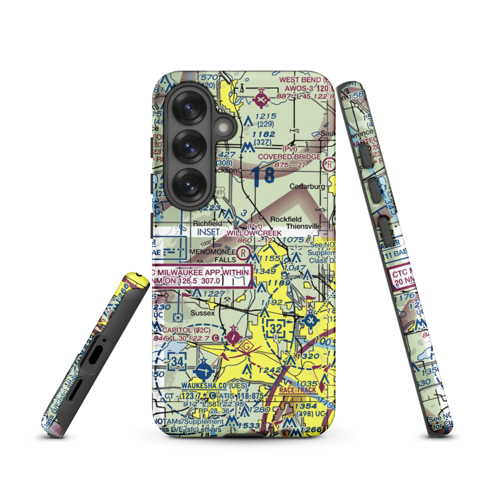 Willow Creek Airport (WI77) VFR Sectional Samsung Phone Case Samsung Galaxy S25 model shown