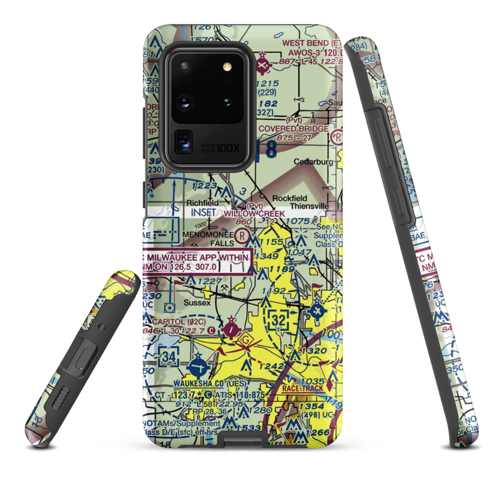 Willow Creek Airport (WI77) VFR Sectional Samsung Phone Case Samsung Galaxy S20 Ultra model shown