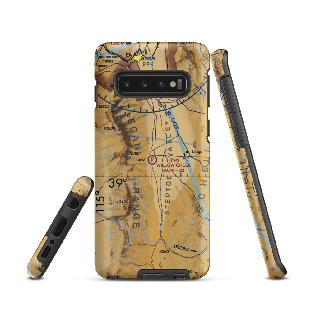 Willow Creek Trading Post Airport (NV99) VFR Sectional Samsung Phone Case Samsung Galaxy S10 model shown