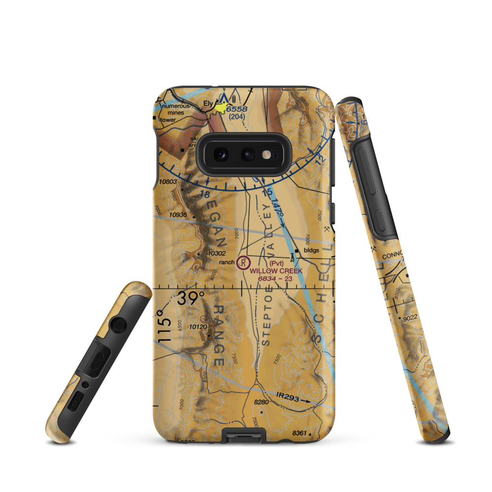 Willow Creek Trading Post Airport (NV99) VFR Sectional Samsung Phone Case Samsung Galaxy S10e model shown