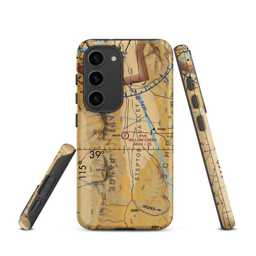 Willow Creek Trading Post Airport (NV99) VFR Sectional Samsung Phone Case Samsung Galaxy S23 model shown