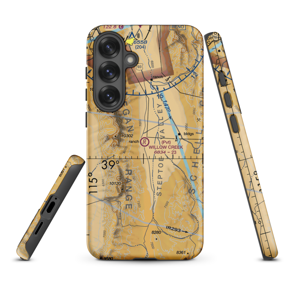 Willow Creek Trading Post Airport (NV99) VFR Sectional Samsung Phone Case Samsung Galaxy S25 Plus model shown