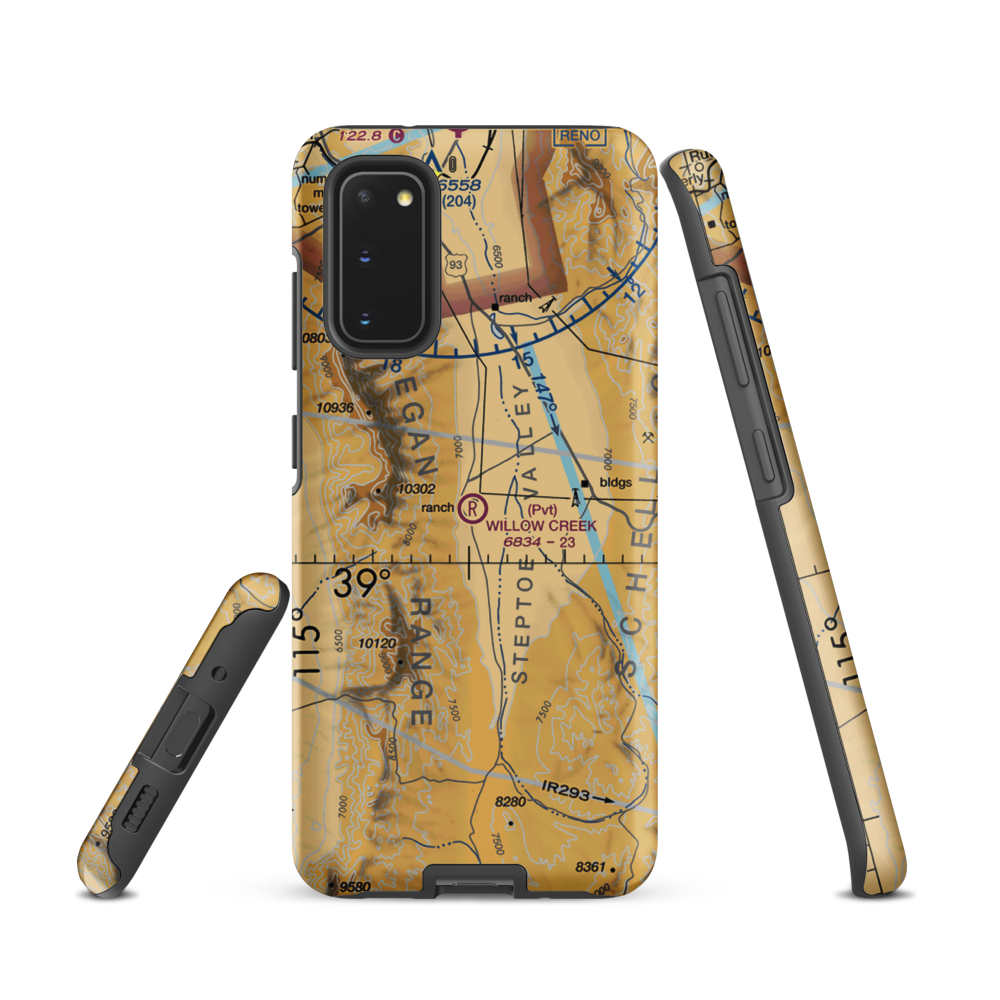 Willow Creek Trading Post Airport (NV99) VFR Sectional Samsung Phone Case Samsung Galaxy S20 model shown