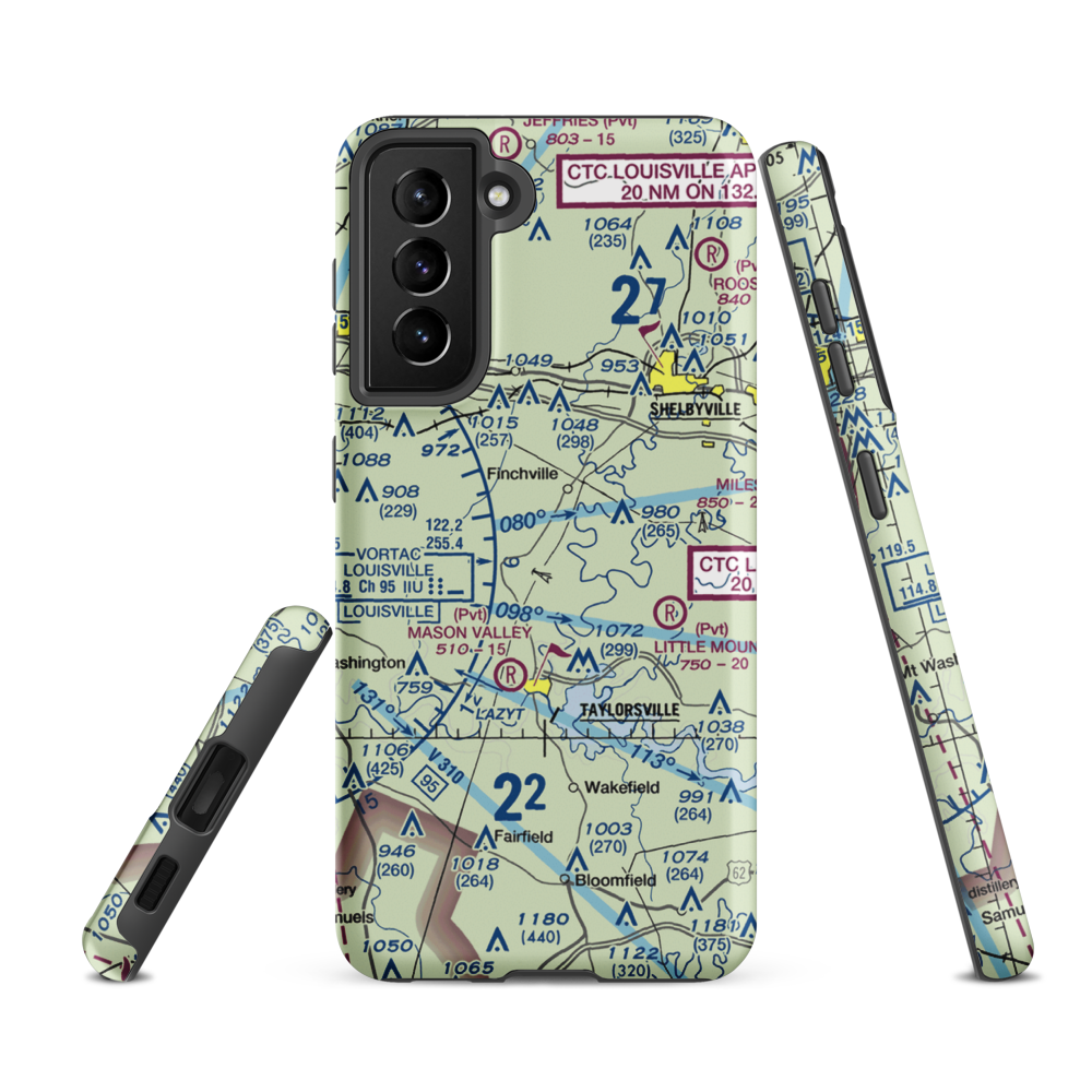 Willow Island Airpark (58KY) VFR Sectional Samsung Phone Case Samsung Galaxy S21 FE model shown