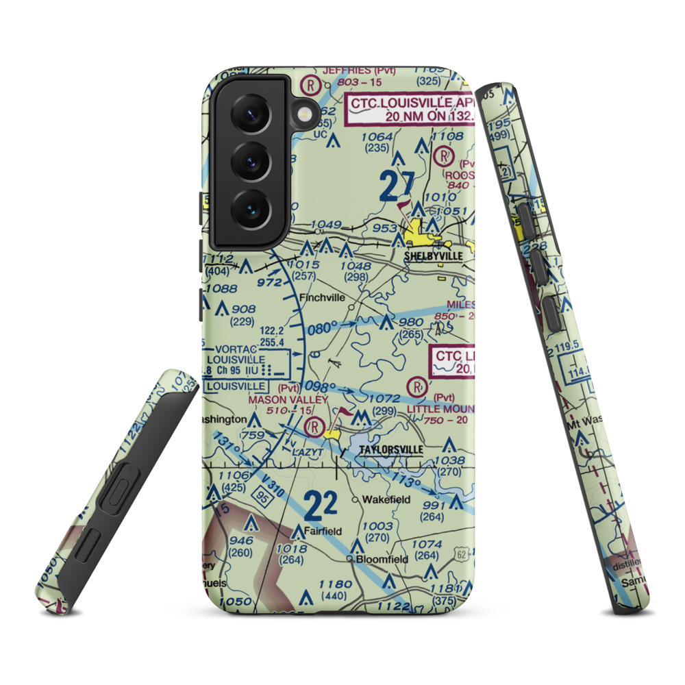 Willow Island Airpark (58KY) VFR Sectional Samsung Phone Case Samsung Galaxy S22 Plus model shown