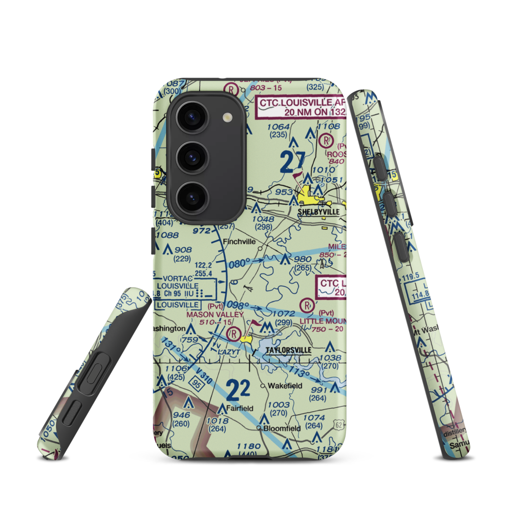 Willow Island Airpark (58KY) VFR Sectional Samsung Phone Case Samsung Galaxy S23 model shown