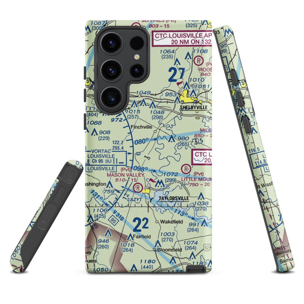 Willow Island Airpark (58KY) VFR Sectional Samsung Phone Case Samsung Galaxy S23 Ultra model shown